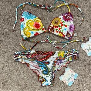 Luli Fama Tequila Y Sal Triangle Top And Multi Braid Brazilian Bottom Size XS